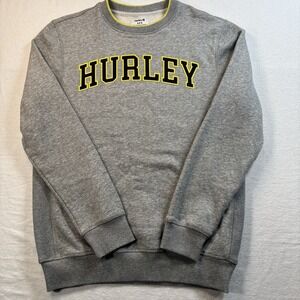 Hurley Long Sleeve Sweatshirt Mens Size Small Gray Crew Neck